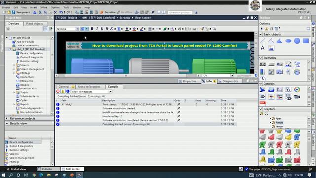 How to transfer project from TIA portal V17 to HMI TP 1200 Comfort смотреть онлайн