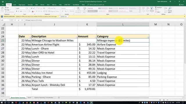 How to Prepare and Submit Business Travel Expense Report in Excel смотреть онлайн