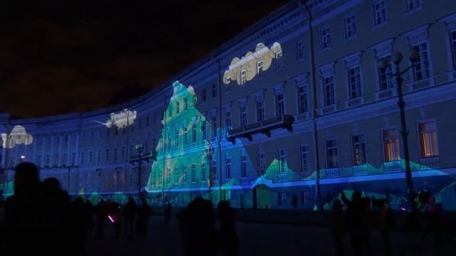 2015 декабрь Новогоднее световое шоу на Дворцовой Санкт-Петербург смотреть онлайн