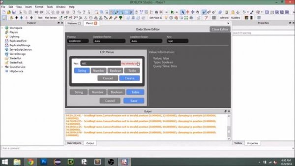 ROBLOX: DataStore Editor Plugin