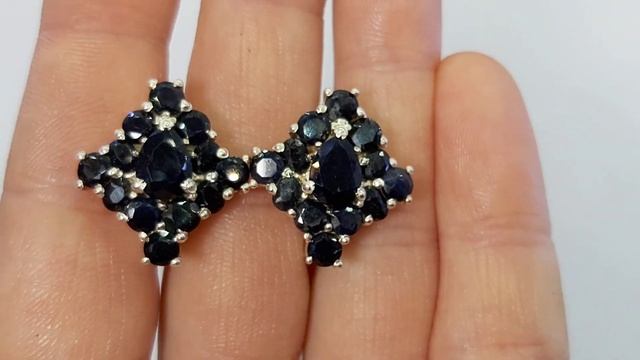 Серебряные серьги с натуральными сапфирами ЗВЁЗДНАЯ НОЧЬ смотреть онлайн