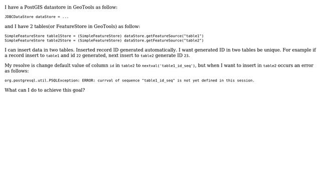 GIS: How generate ID uniquely in two featureStores with GeoTools? смотреть онлайн