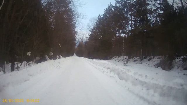 Видео за 28.01.2023 года еду домой вид задней камеры