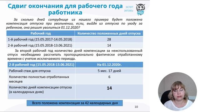 Расчёт количества положенных дней отпуска и не только... | Екатерина Сорокина #зарплата360 смотреть онлайн