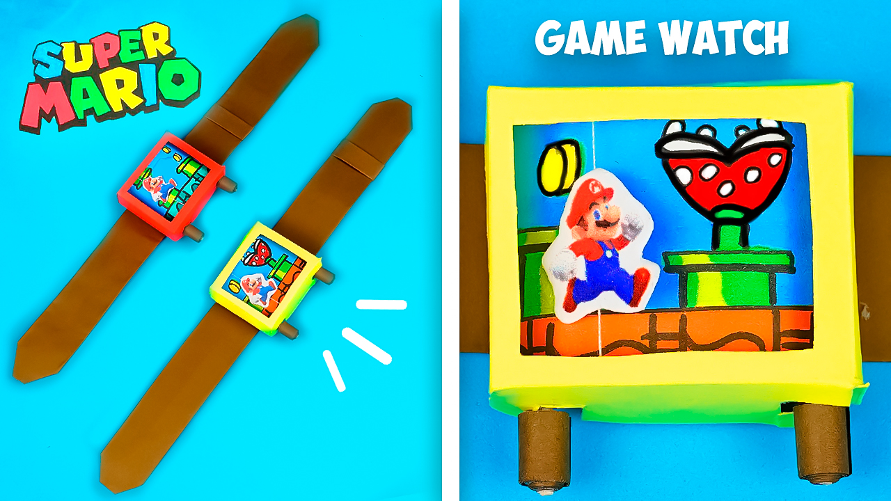 Игровые Часы из Бумаги – Супер Марио. Как сделать Super Mario игру из бумаги Diy paper watch смотреть онлайн