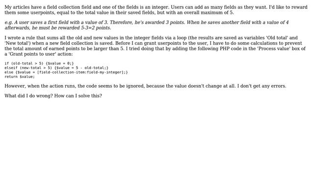 Drupal: Why isn't my integer value processed correctly with PHP in Rules? смотреть онлайн