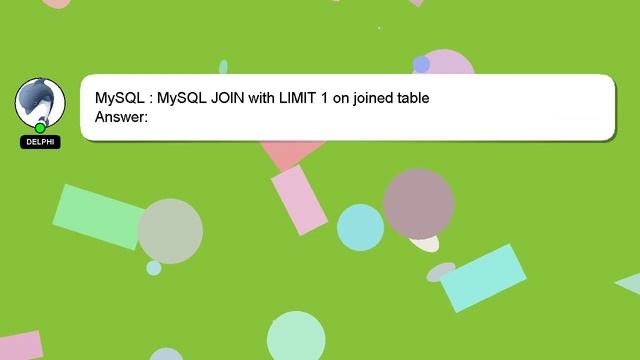 MySQL : MySQL JOIN with LIMIT 1 on joined table смотреть онлайн