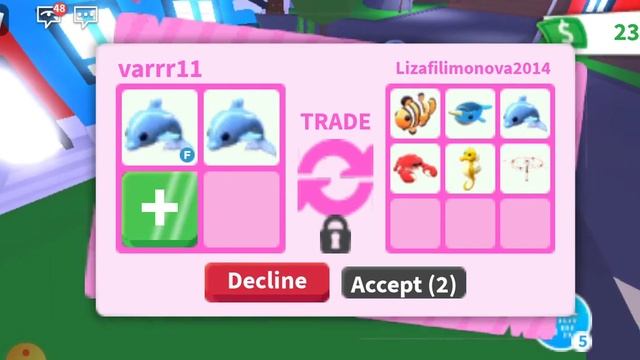 роблокс адопт ми .Трейды с дельфином.roblox adopt me смотреть онлайн