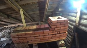Кладка борова. Ремонт двухуровневой крыши продолжение.