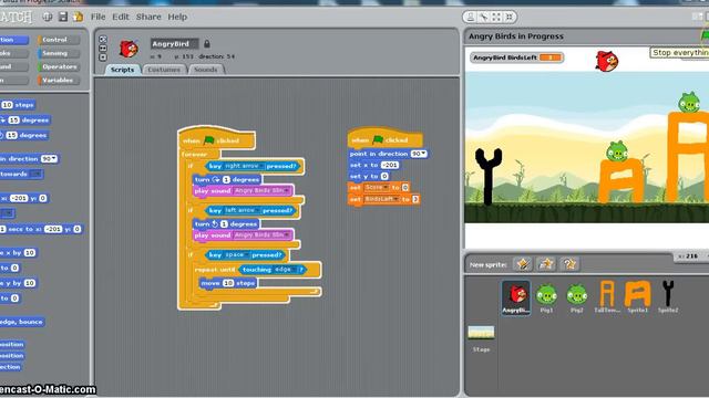 Angry Birds Scratch 5: Launching & moving the bird смотреть онлайн