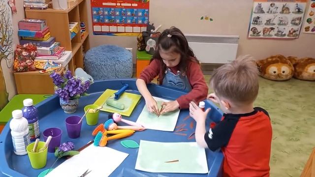 "ВЕТКА СИРЕНИ" - рисование гуашью без кисти смотреть онлайн