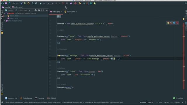webchat swoole lesson four send message from websocket смотреть онлайн