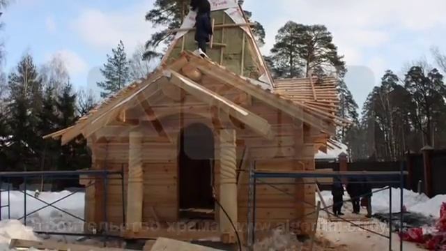 Строительство храма из круглого бревна ручной рубки. смотреть онлайн