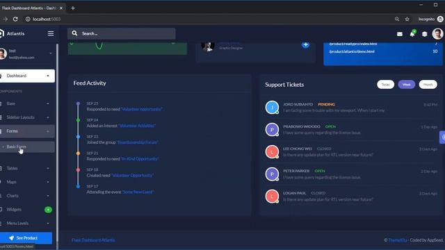Flask Admin - Atlantis Dark Design | AppSeed смотреть онлайн