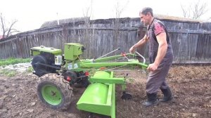 Стыкуем фрезу и в бой. Моя первая фрезеровка. Тяжёлым ДИЗЕЛЬНЫМ мотоблоком TATA. 8 лс.