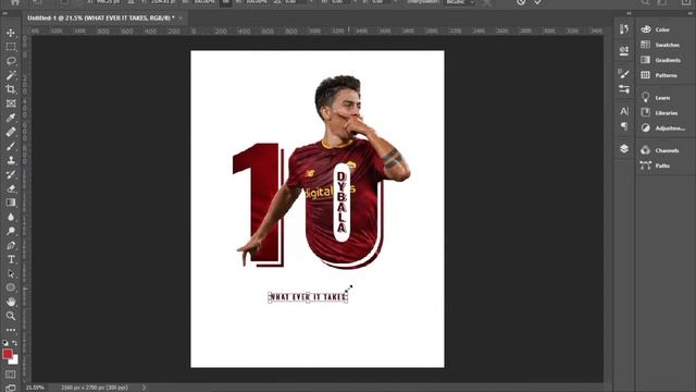 Sports poster Design | Football poster | Paulo Dybala | Adobe Photoshop. смотреть онлайн