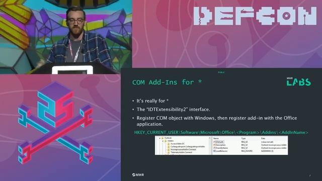 DEF CON 25 - William Knowles - Persisting with Microsoft Office Abusing Extensibility Options смотреть онлайн