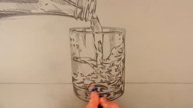 How to Draw a Glass of Water with water pouring into it: Narrated смотреть онлайн