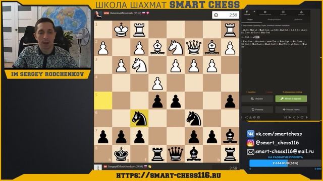 Блиц на Chess.com ? Простая и красивая победа черными фигурами ? IM Сергей Родченков