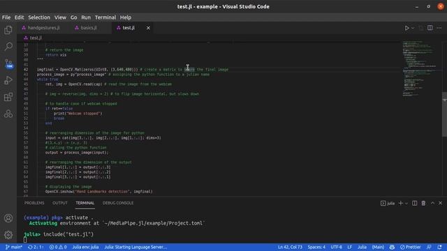 Hand Landmarks detection in Julia using OpenCV.jl, Mediapipe смотреть онлайн