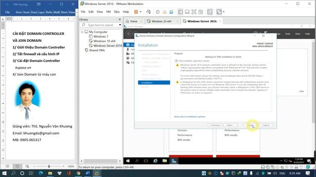03_Hướng dẫn cài đặt Domain Controller và Join Domain смотреть онлайн