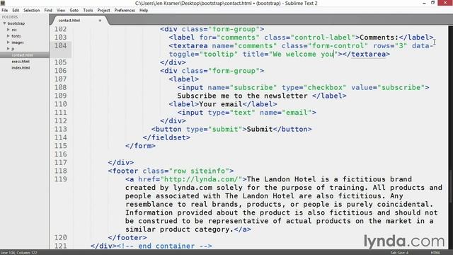 Bootstrap3 - 23 - Adding a comments box and tooltips смотреть онлайн