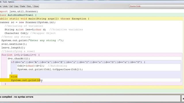 AUTO BOX PRINT NEXT CHARACTER AFTER VOWEL || JAVA CLASS by ASHISH смотреть онлайн
