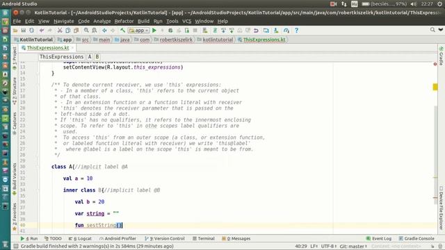 Android Kotlin Tutorial #154 - This expressions смотреть онлайн