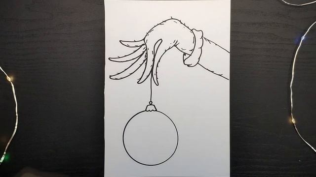Drawing a Christmas tree ball in the Grinch's hand/ Новогодний рисунок 2021 Гринч держит елочный ша смотреть онлайн