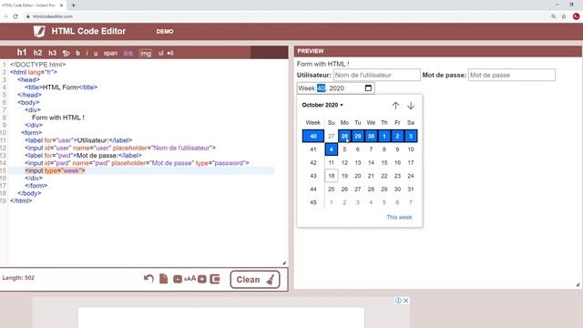 Input Type Date / Datetime-local / Month /Time / Week смотреть онлайн