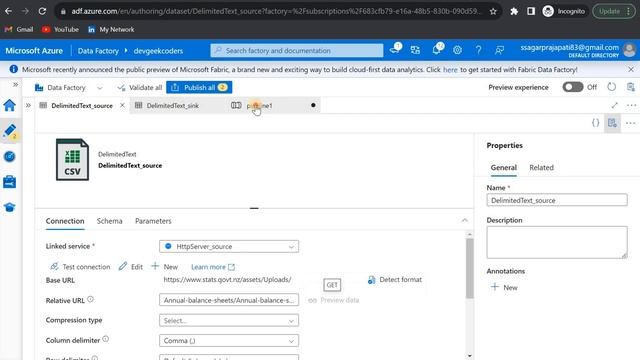 Copy CSV Data file from Website to Blob Storage | Azure Data Factory Tutorial | смотреть онлайн