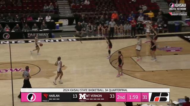 2024 IGHSAU State Basketball 3A Quarterfinal: Harlan vs Mount Vernon смотреть онлайн