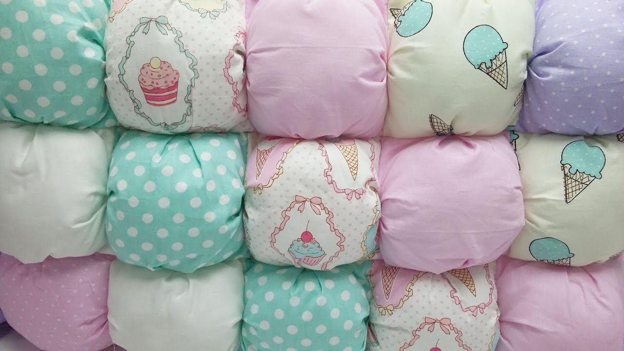 Как сшить бортики бомбон своими руками | How to make a Bubble Puff Quilt English subtitles смотреть онлайн