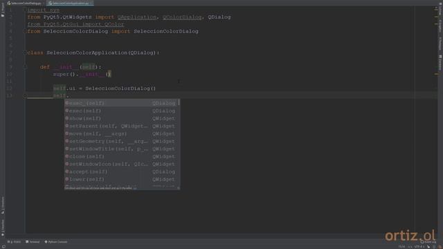 PyQt - Receta 36: Selección de un Color con el Componente QColorDialog смотреть онлайн