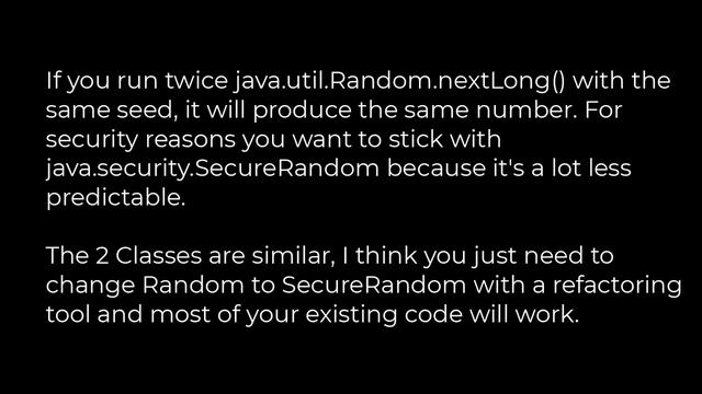 Java :Difference between java.util.Random and java.security.SecureRandom(5solution) смотреть онлайн