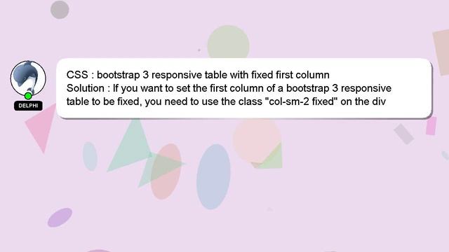 CSS : bootstrap 3 responsive table with fixed first column смотреть онлайн