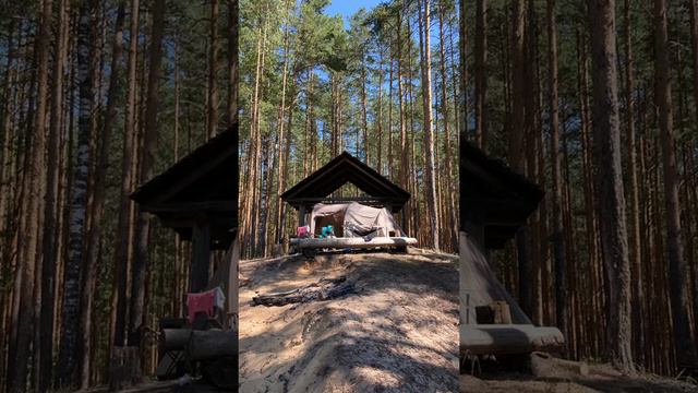 В походе здорово. Река Пра. На реке с палаткой. Попали в грозу. Летнее путешествие. смотреть онлайн