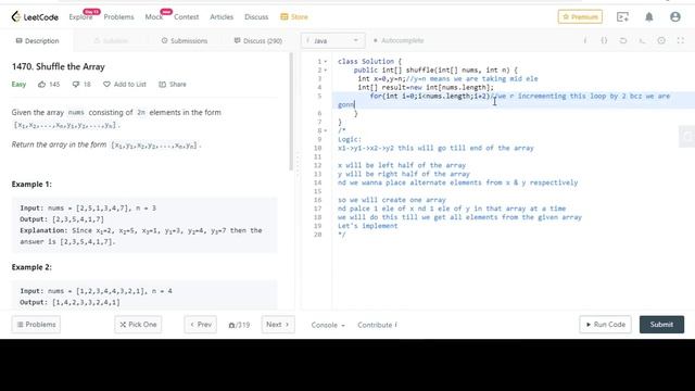 1470. Shuffle the Array|leetcode|Java смотреть онлайн