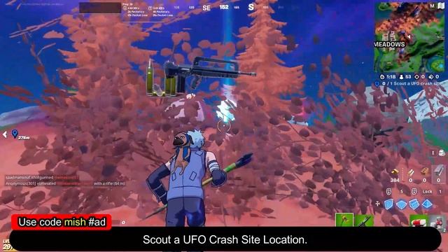 Scout a UFO Crash Site! How to Scout a UFO Crash Site! Fortnite Kakashi Challenges! смотреть онлайн