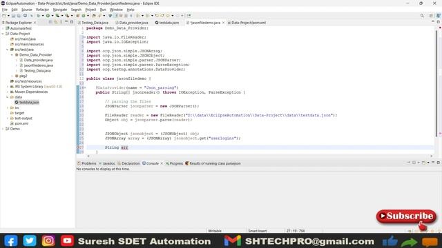 Data Driven Testing using JSON file with TestNG DataProvider смотреть онлайн
