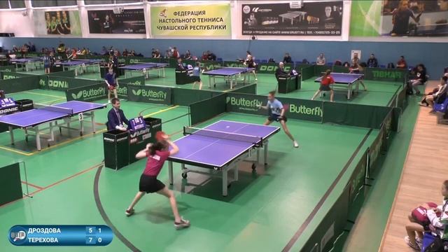 Дроздова Екатерина (650) - Терехова Ярослава (295). Настольный теннис. ПР до 13 лет 2023 смотреть онлайн
