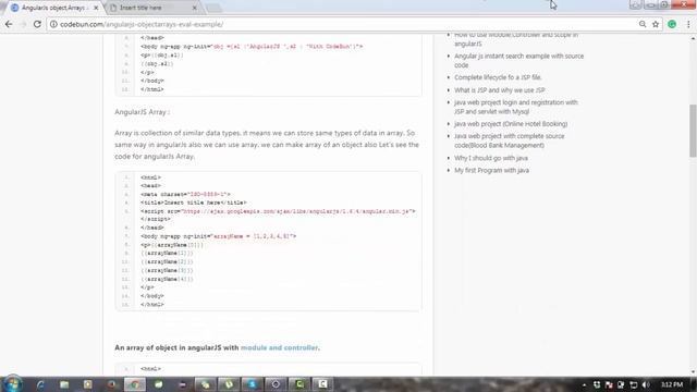 AngularJs object, Arrays and $eval with example смотреть онлайн