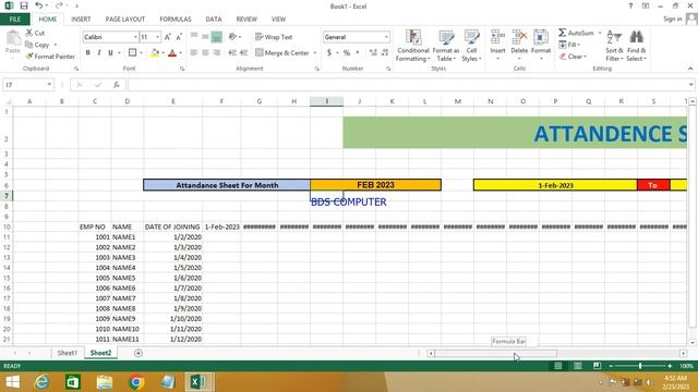 How to Create an Excel Attendance Sheet with Dynamic 12-Month Sheet in BDS Computer смотреть онлайн