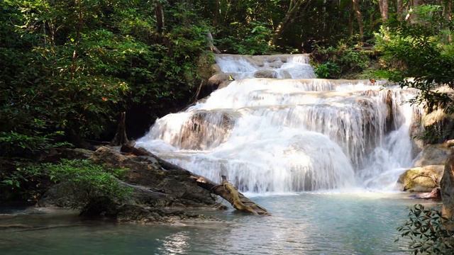 Serenity Pool - Peaceful Waterfall & Butterflies Relaxation Video - Calm Healing Meditation Music смотреть онлайн
