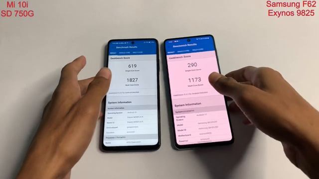 Samsung Galaxy F62 vs Snapdragon 750G Speed Test// Samsung F62 Vs Mi 10i Speed Test смотреть онлайн