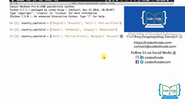 Learn Python | Chapter 06: Dictionaries and Sets Ep.6: Dictionary Comparisons | CodeOfCode смотреть онлайн