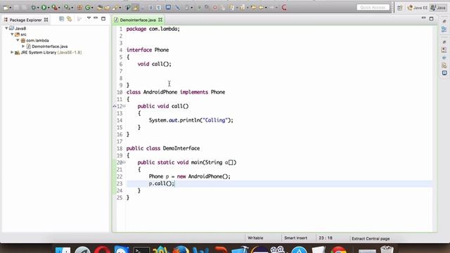 Default Method Definition in Interface | Java 8 смотреть онлайн