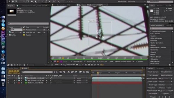 Как стабилизировать видео в Adobe After Effects и убрать тряску камеры? Stabilize, Track Camera