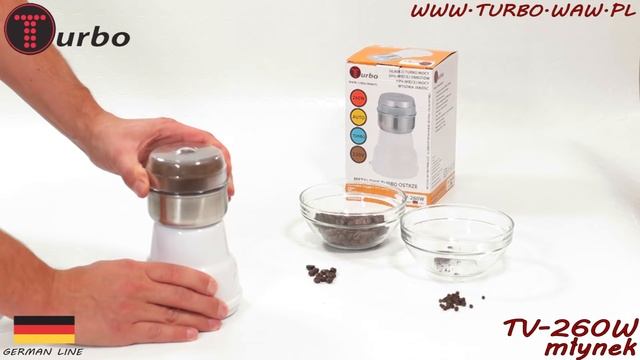 TV260W MŁYNEK TURBO DO KAWY PIEPRZU GERMAN LINE смотреть онлайн