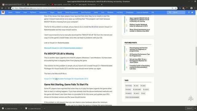 Apex Legends MSVCP140.dll Is Missing Fix, MSVCP120.dll Is Missing, not starting смотреть онлайн